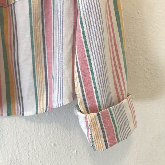 FOREVER 21 pastel striped button down top - Picture 3 of 5